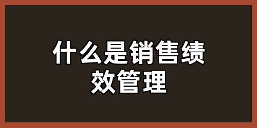 什么是销售绩效管理