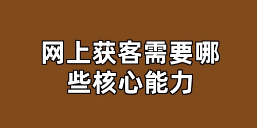 网上获客需要哪些核心能力